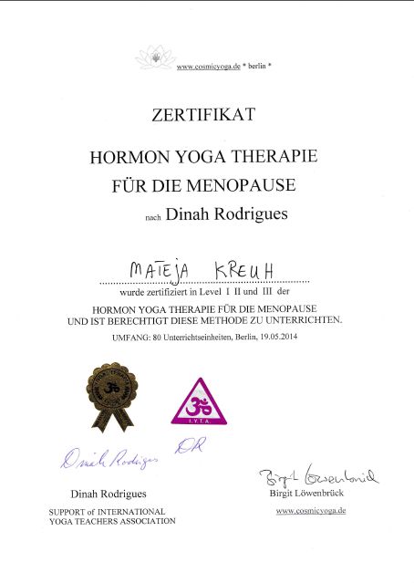 hormone yoga certifikate mateja kreuh