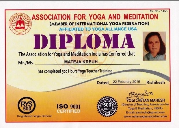 mateja kreuh diploma yoga